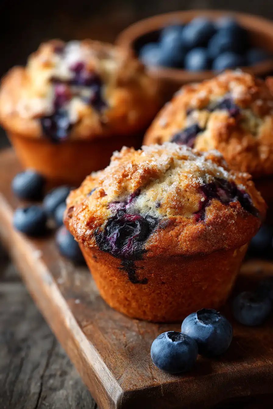 Sourdough blueberry muffins