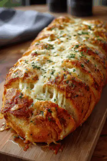Spaghetti Stuffed Garlic Bread
