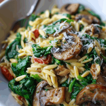 Spinach Mushroom Orzo