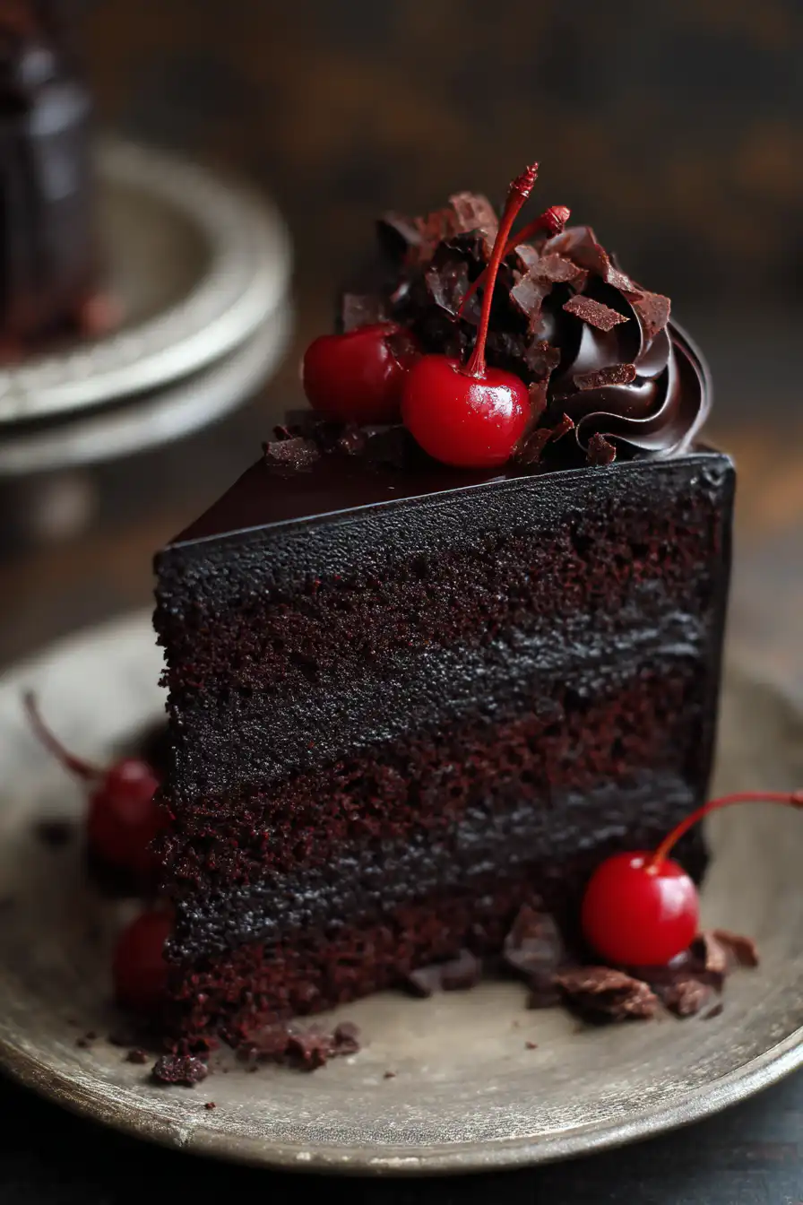 Step into the Twilight Zone Dark Chocolate Cake