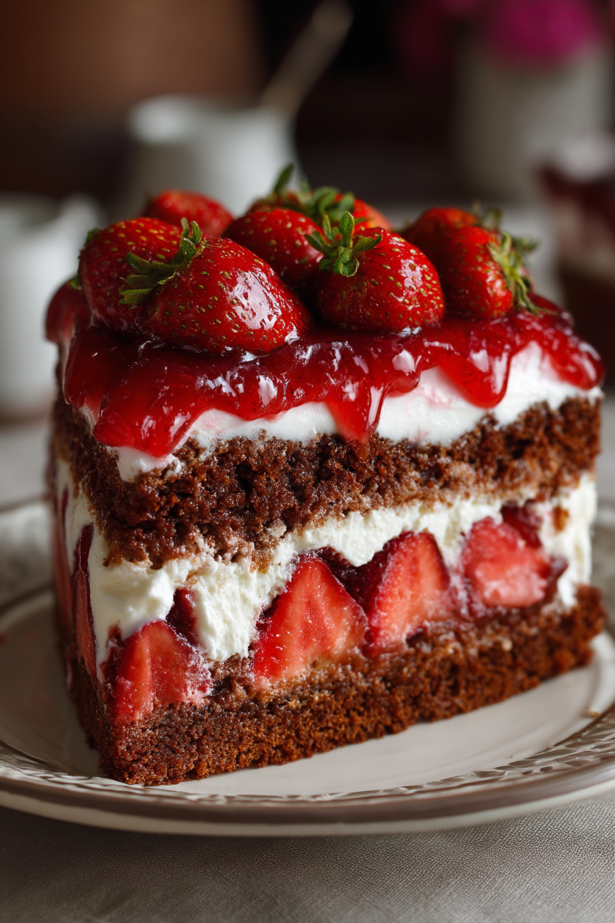 Strawberry Earthquake Cake