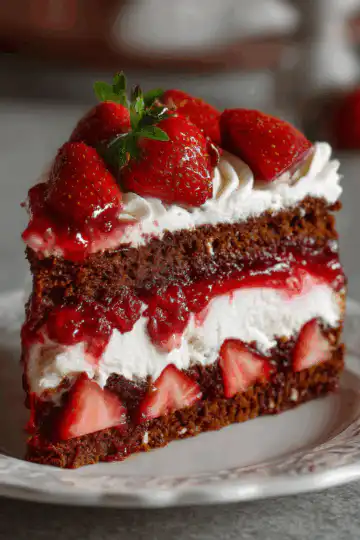 Strawberry Earthquake Cake