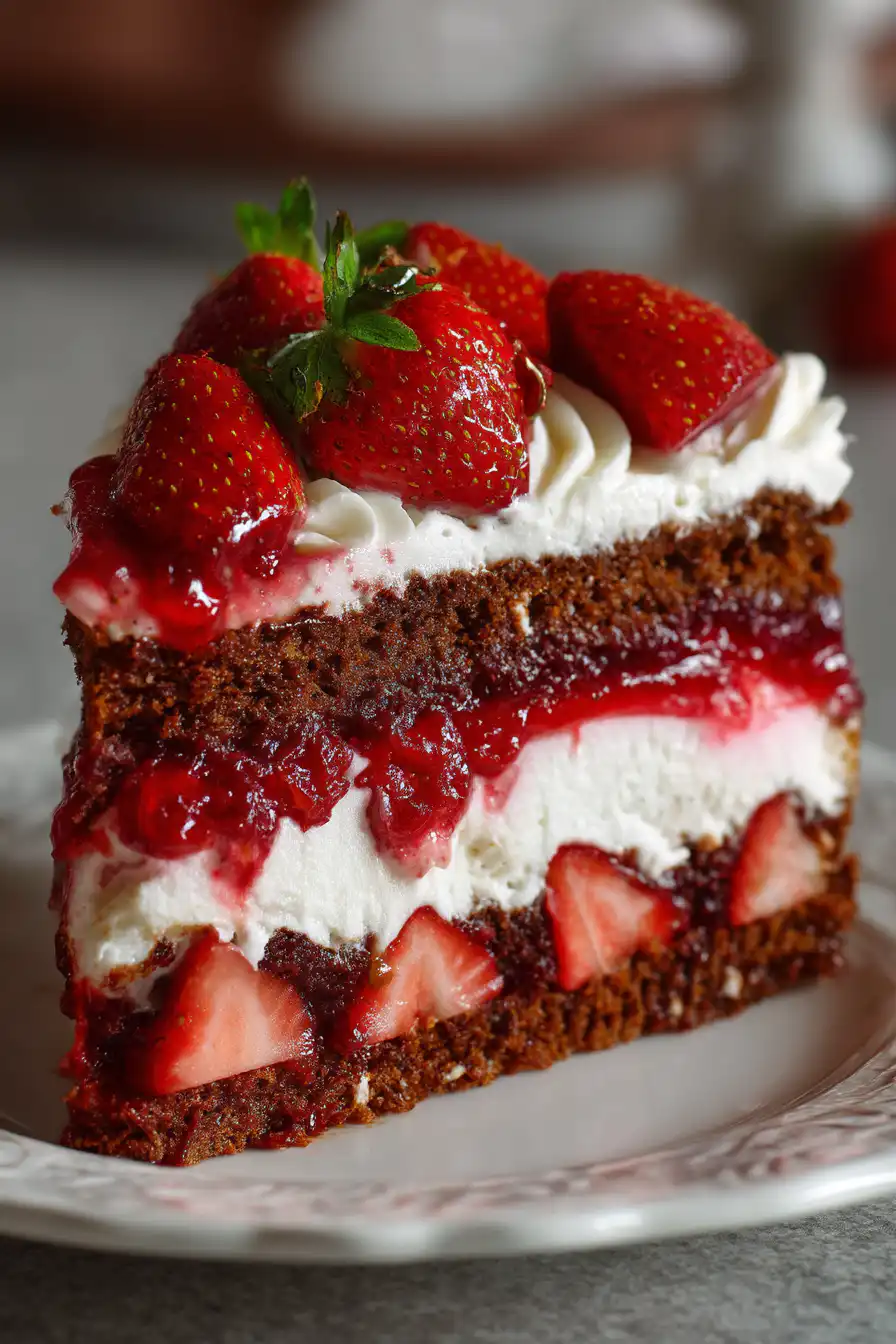 Strawberry Earthquake Cake