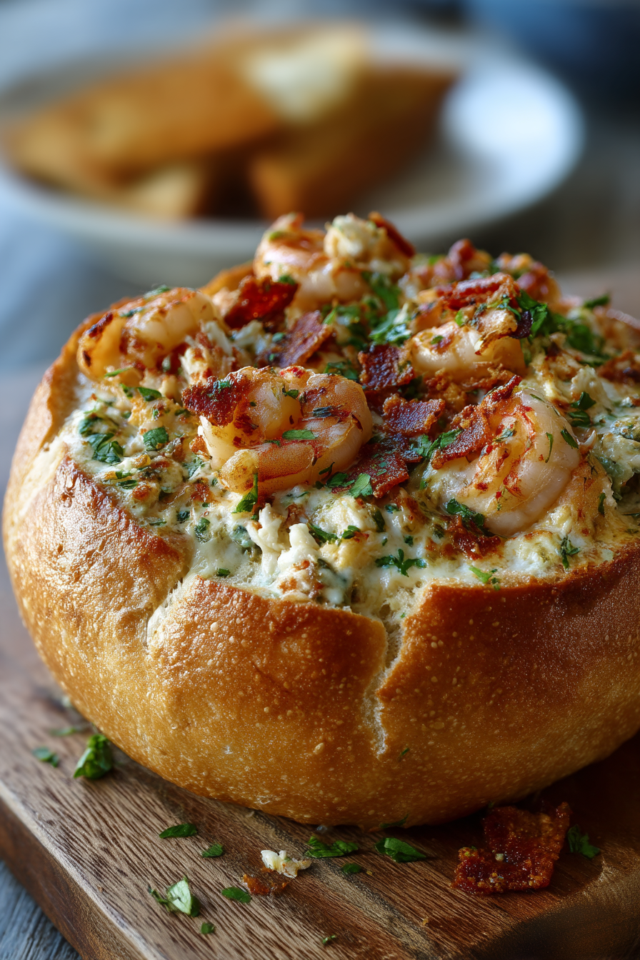 Stuffed Seafood Bread Bowl