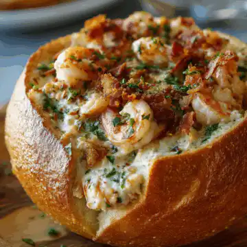 Stuffed Seafood Bread Bowl