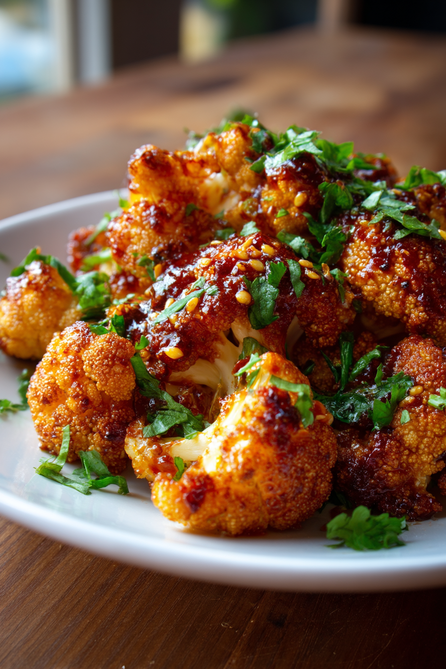 Sweet and Spicy Baked Cauliflower