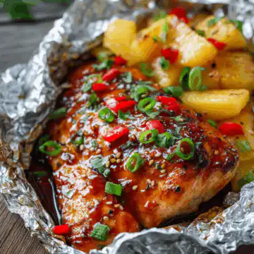 Teriyaki Chicken and Pineapple Foil Packets