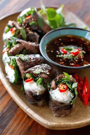 Thai Basil Beef Rolls