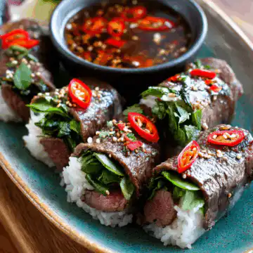 Thai Basil Beef Rolls