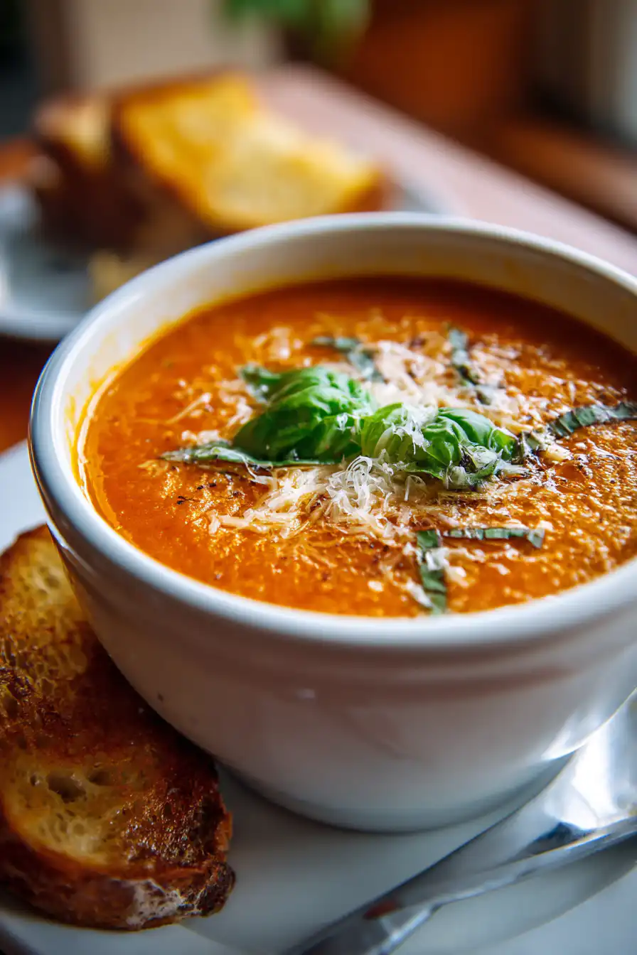 Tomato Basil Parmesan Soup
