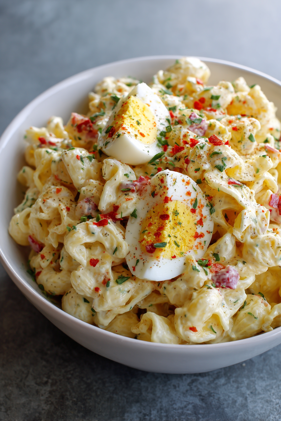 Unique Deviled Egg Macaroni Pasta Salad Recipe That Stuns!