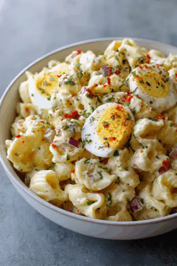 Unique Deviled Egg Macaroni Pasta Salad Recipe That Stuns!