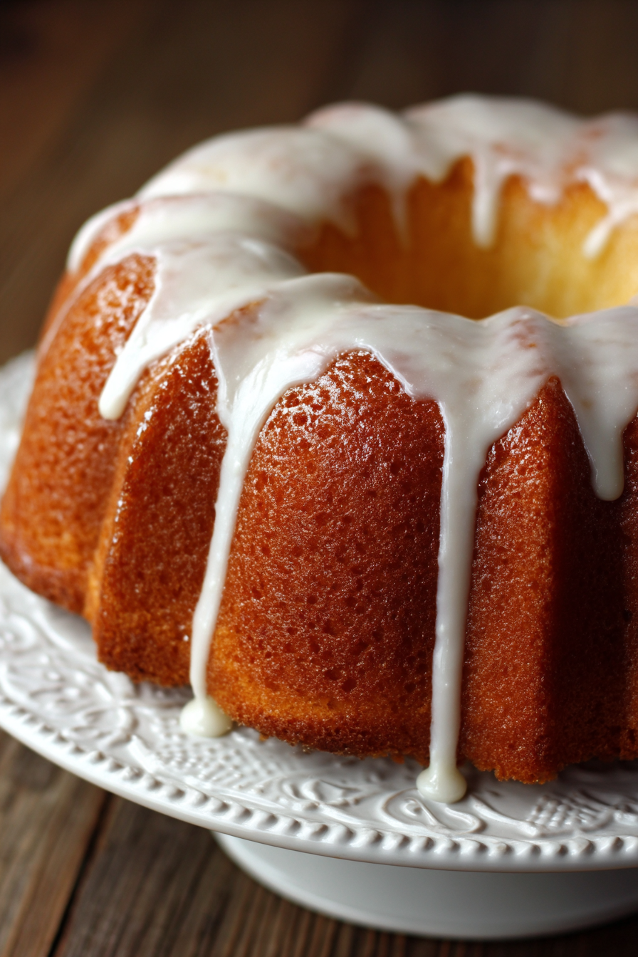 Vanilla Buttermilk Pound Cake with Cream Cheese Glaze