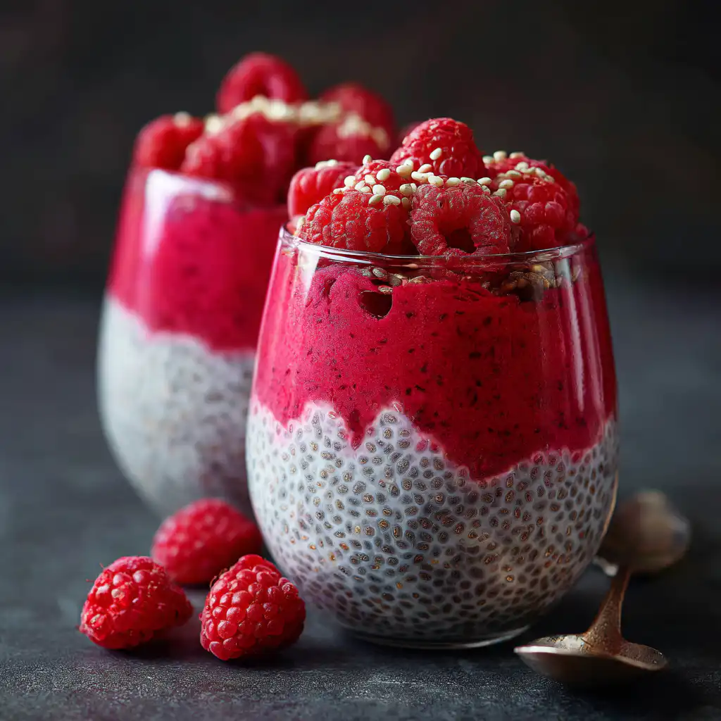 Vegan Raspberry Chia Pudding