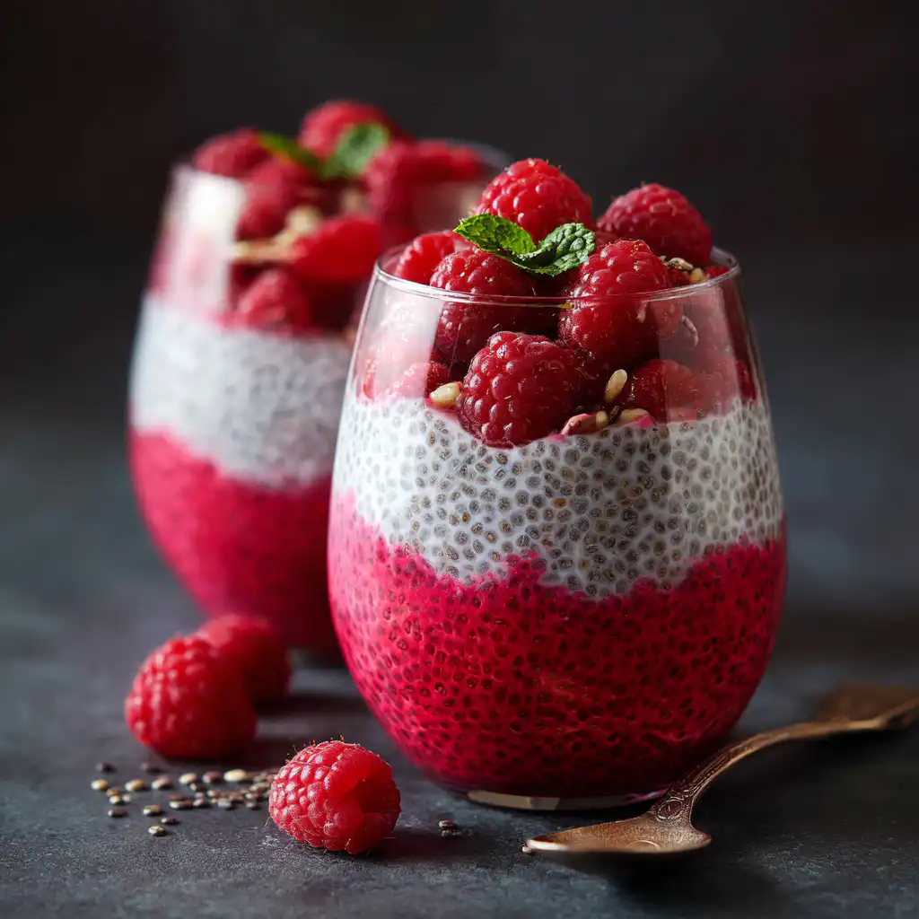 Vegan Raspberry Chia Pudding