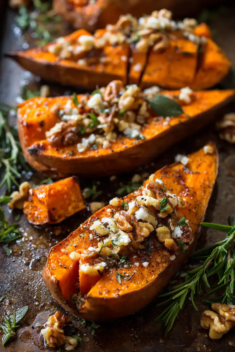 Walnut Maple Roasted Sweet Potatoes