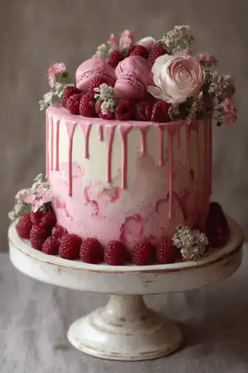 Whimsical Raspberry Dream Cake