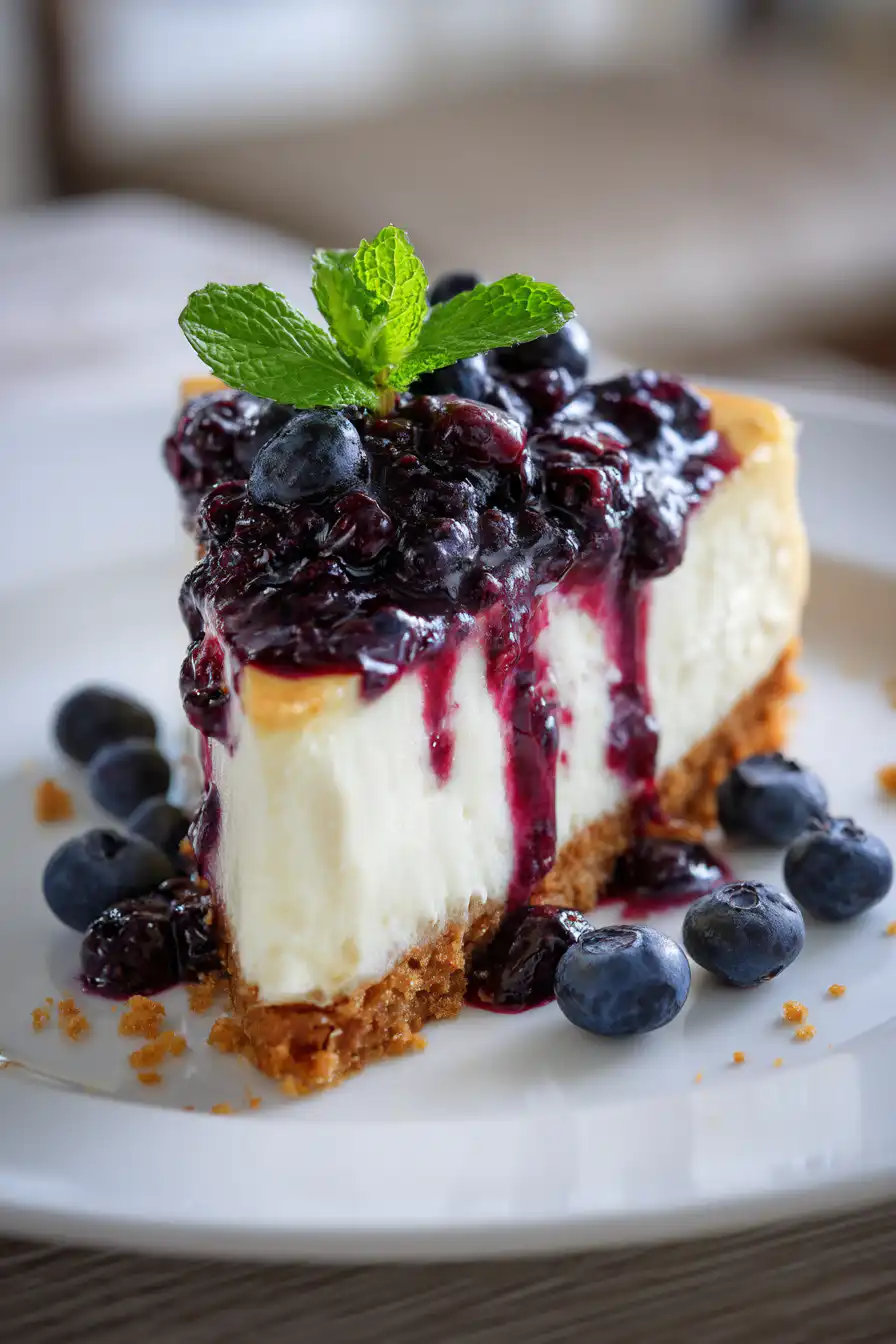White Chocolate Blueberry Cheesecake