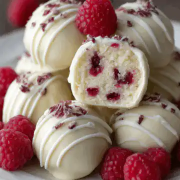 White Chocolate Raspberry Cheesecake Balls