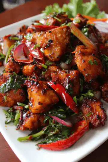 black pepper chicken with juicy tender chicken