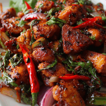 black pepper chicken with juicy tender chicken