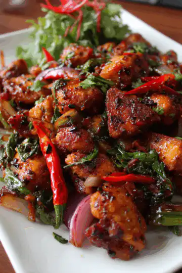 black pepper chicken with juicy tender chicken