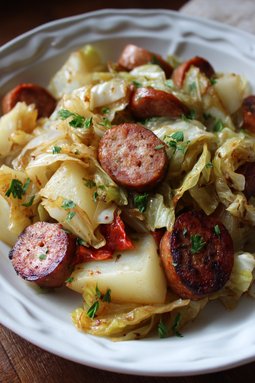 cabbage potatoes and sausage