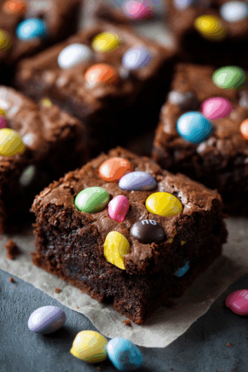 easter brownies with m&ms