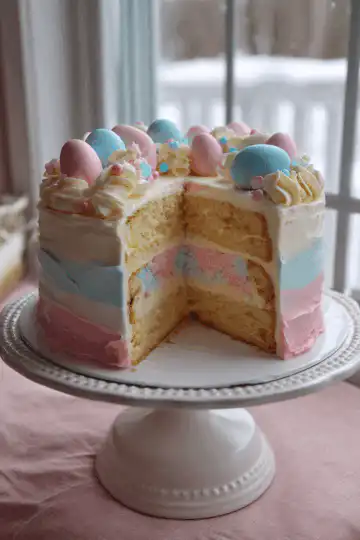 easter gender reveal cake