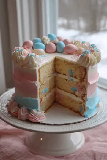 easter gender reveal cake