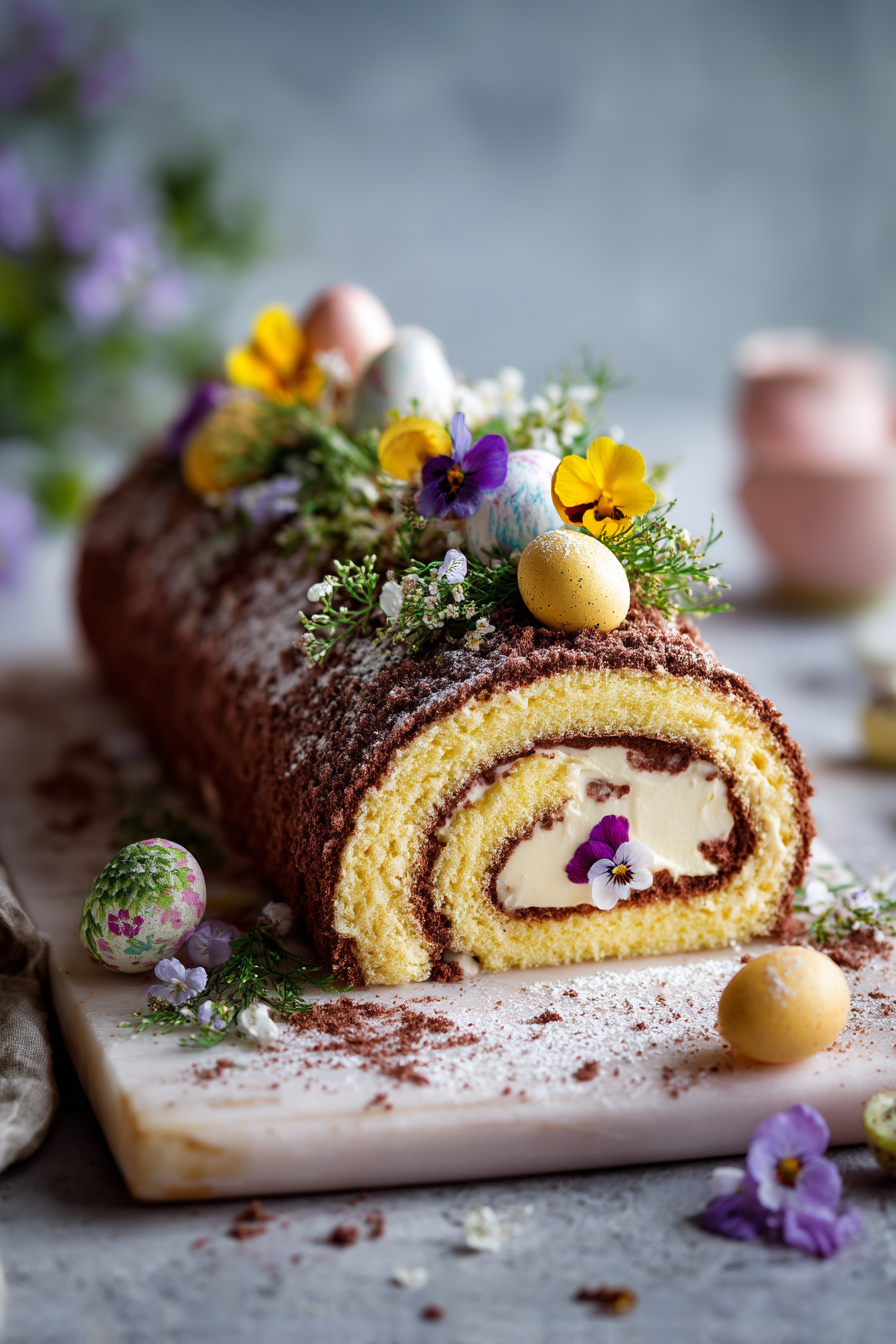 easter swiss roll cake
