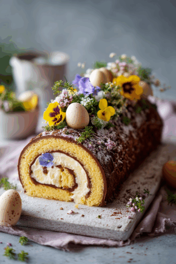 easter swiss roll cake