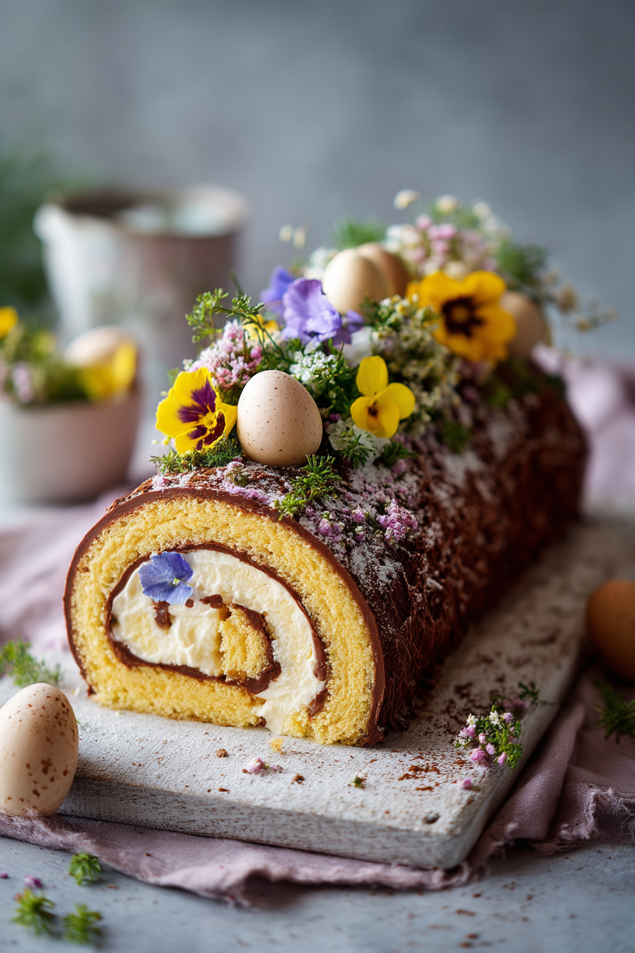 easter swiss roll cake