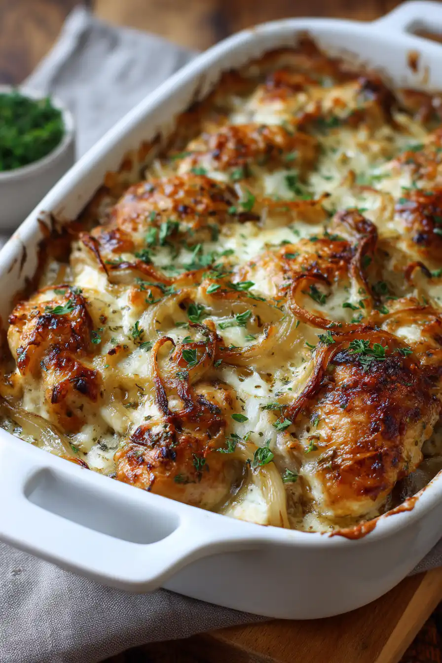 french onion chicken bake