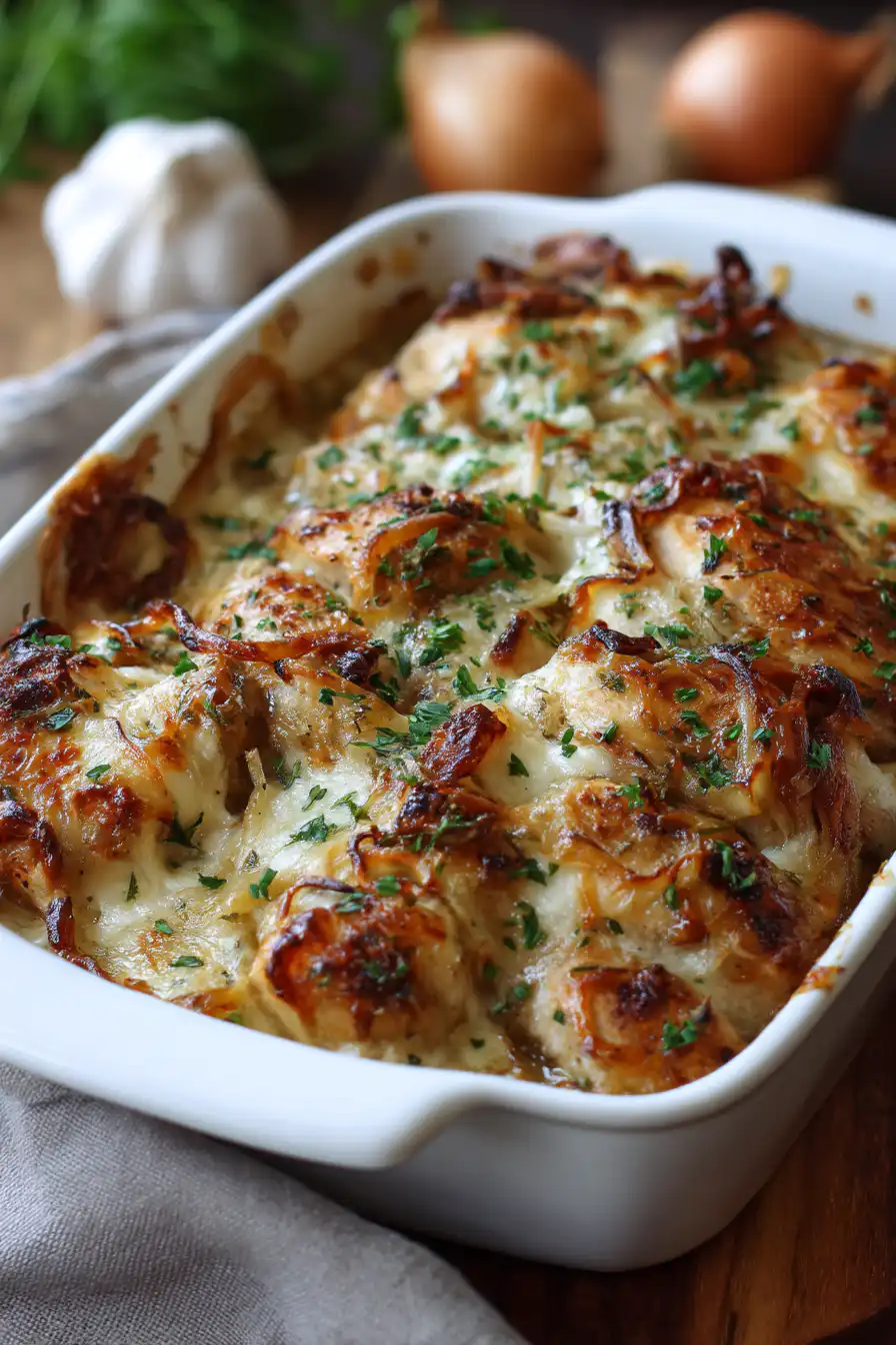 french onion chicken bake