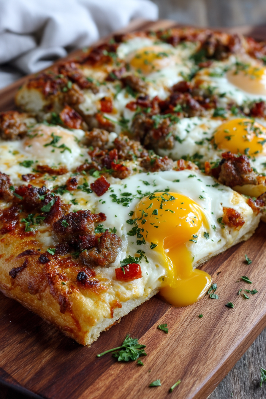 sausage breakfast pizza