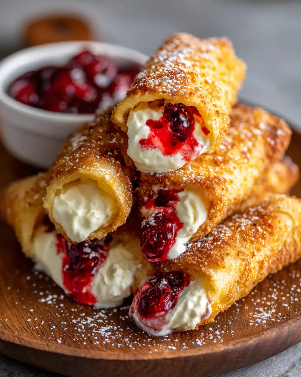 Air Fryer Cherry Cheesecake Egg Rolls