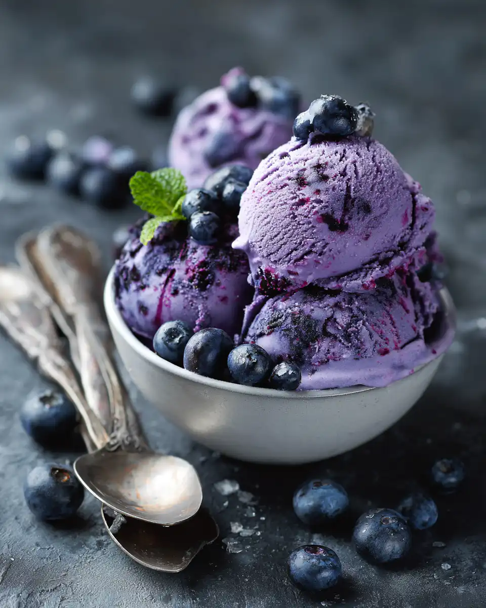 Blueberry Greek Frozen Yogurt