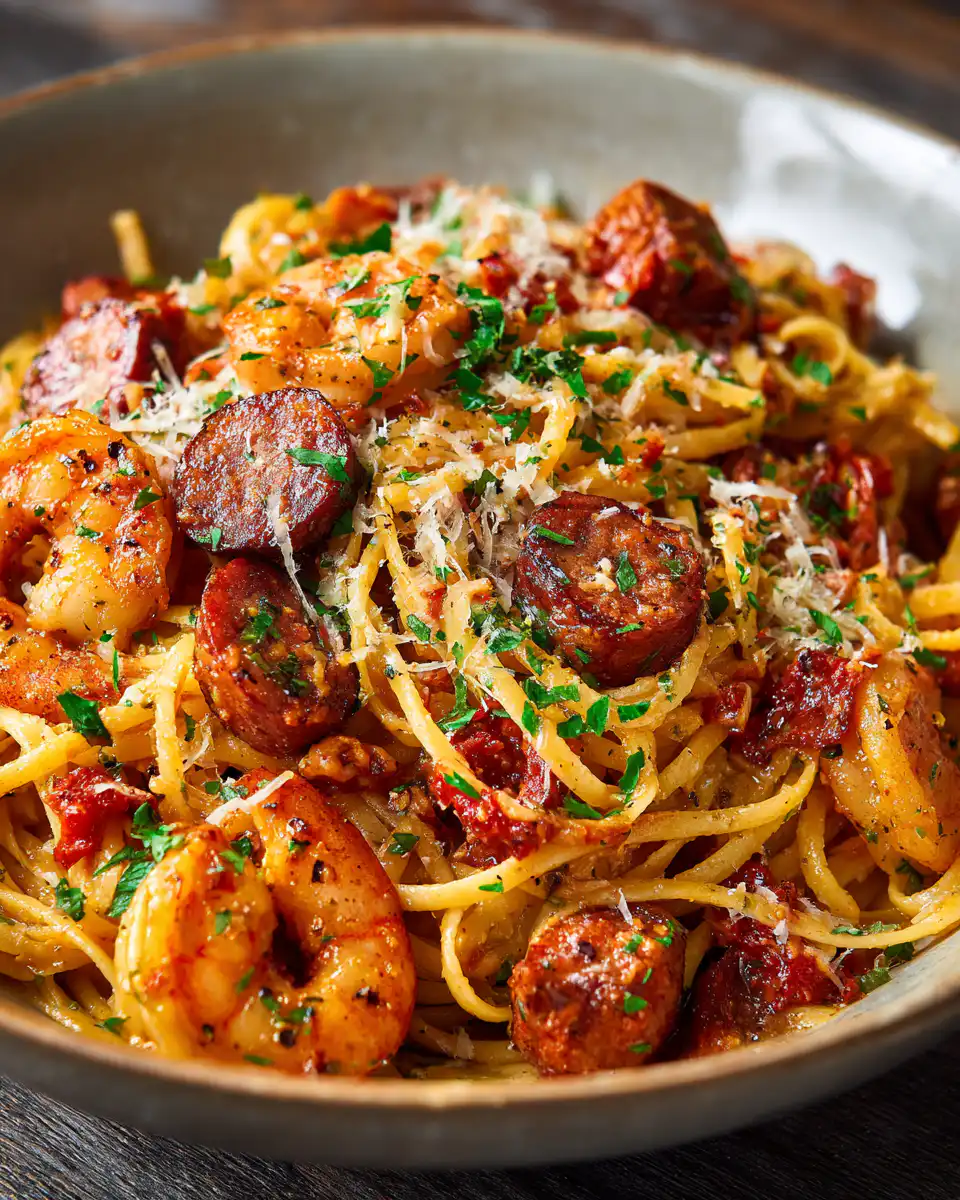 Cajun Shrimp Pasta with Sausage