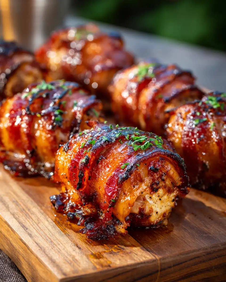 Cheddar-Stuffed BBQ Bacon Bombs