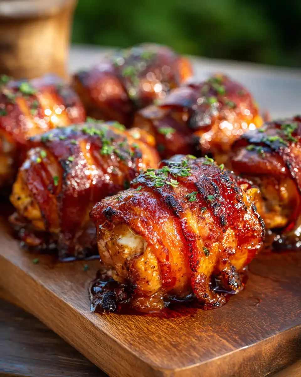 Cheddar-Stuffed BBQ Bacon Bombs