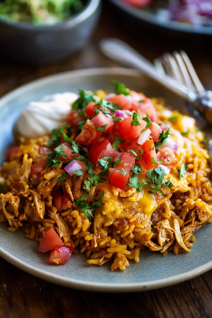 Cheesy Chicken Taco Rice