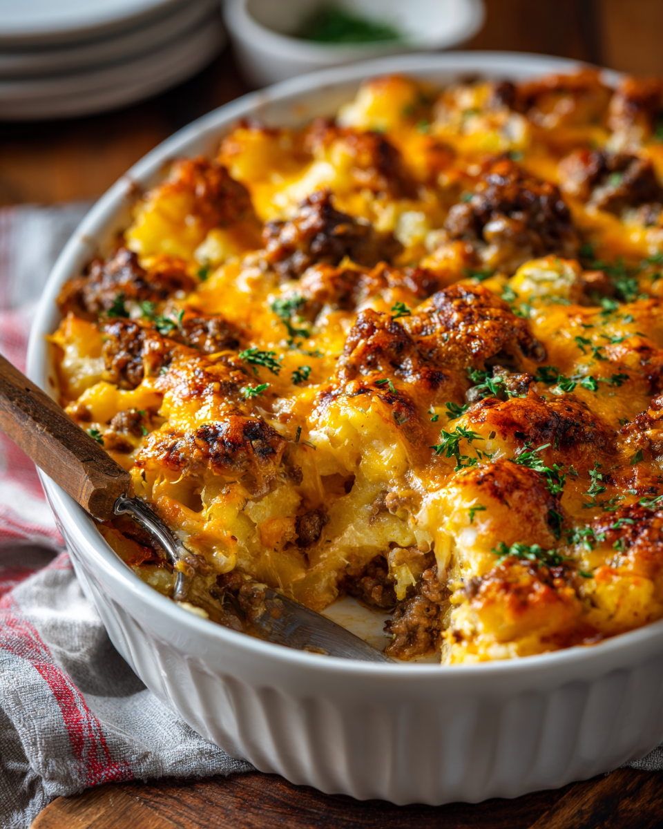 Cheesy Hamburger Potato Casserole