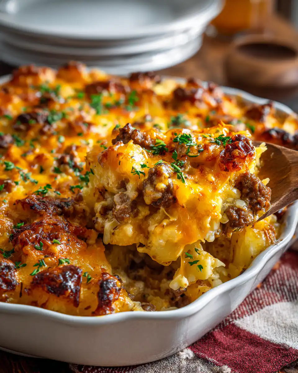 Cheesy Hamburger Potato Casserole