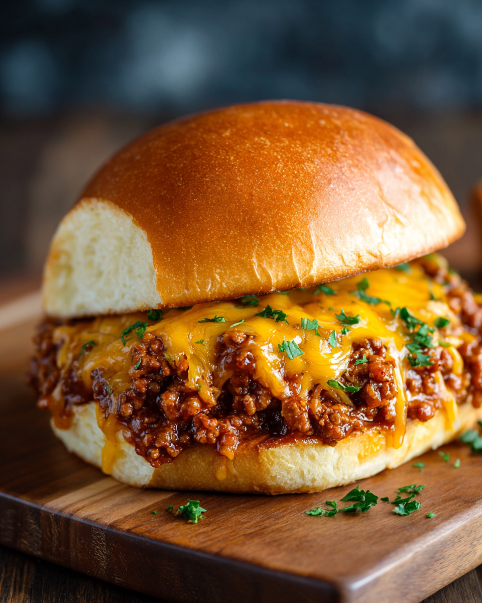 Cheesy Spaghetti Sloppy Joes