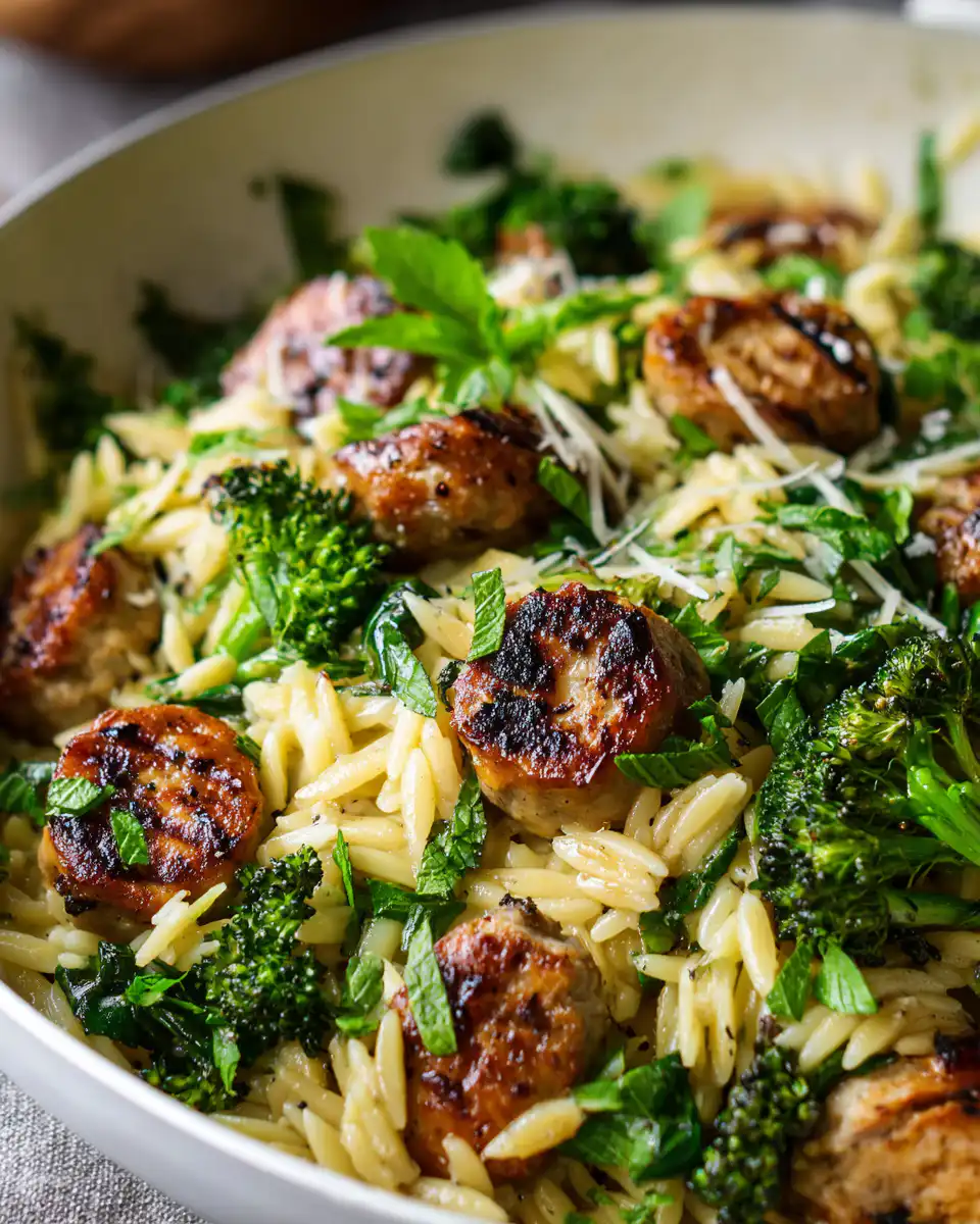 Chicken Sausage Broccoli Orzo