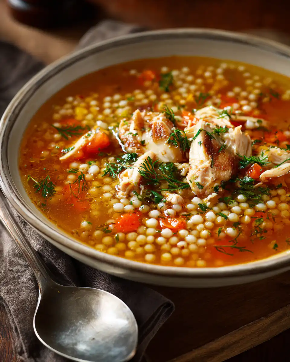 Chicken and Pearl Couscous Soup