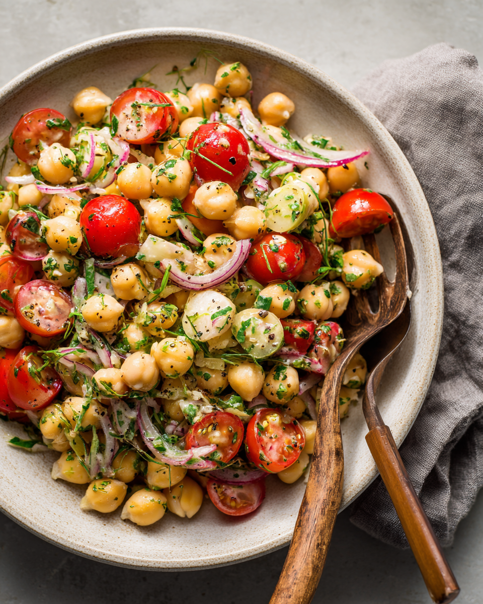 Chickpea Salad With Fresh Herbs and Scallions