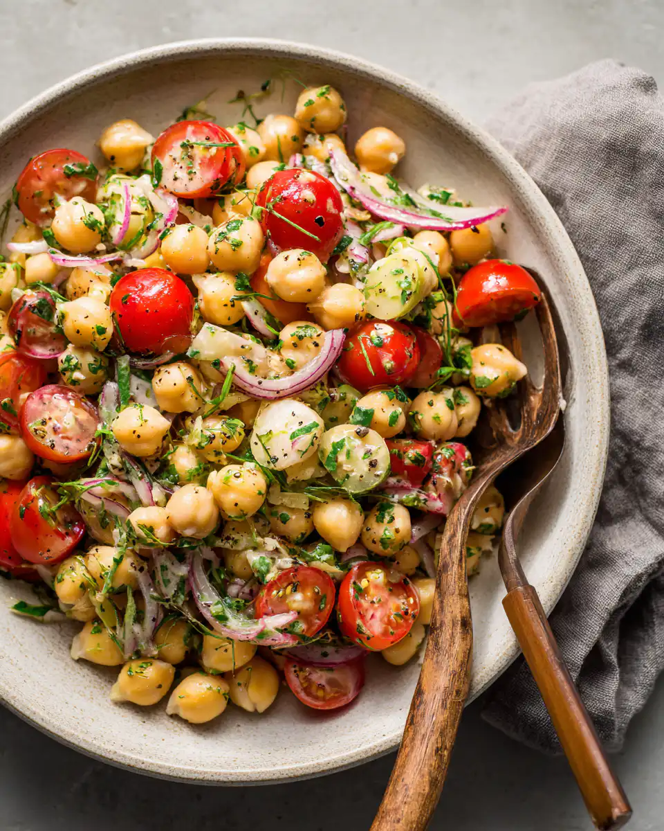 Chickpea Salad With Fresh Herbs and Scallions