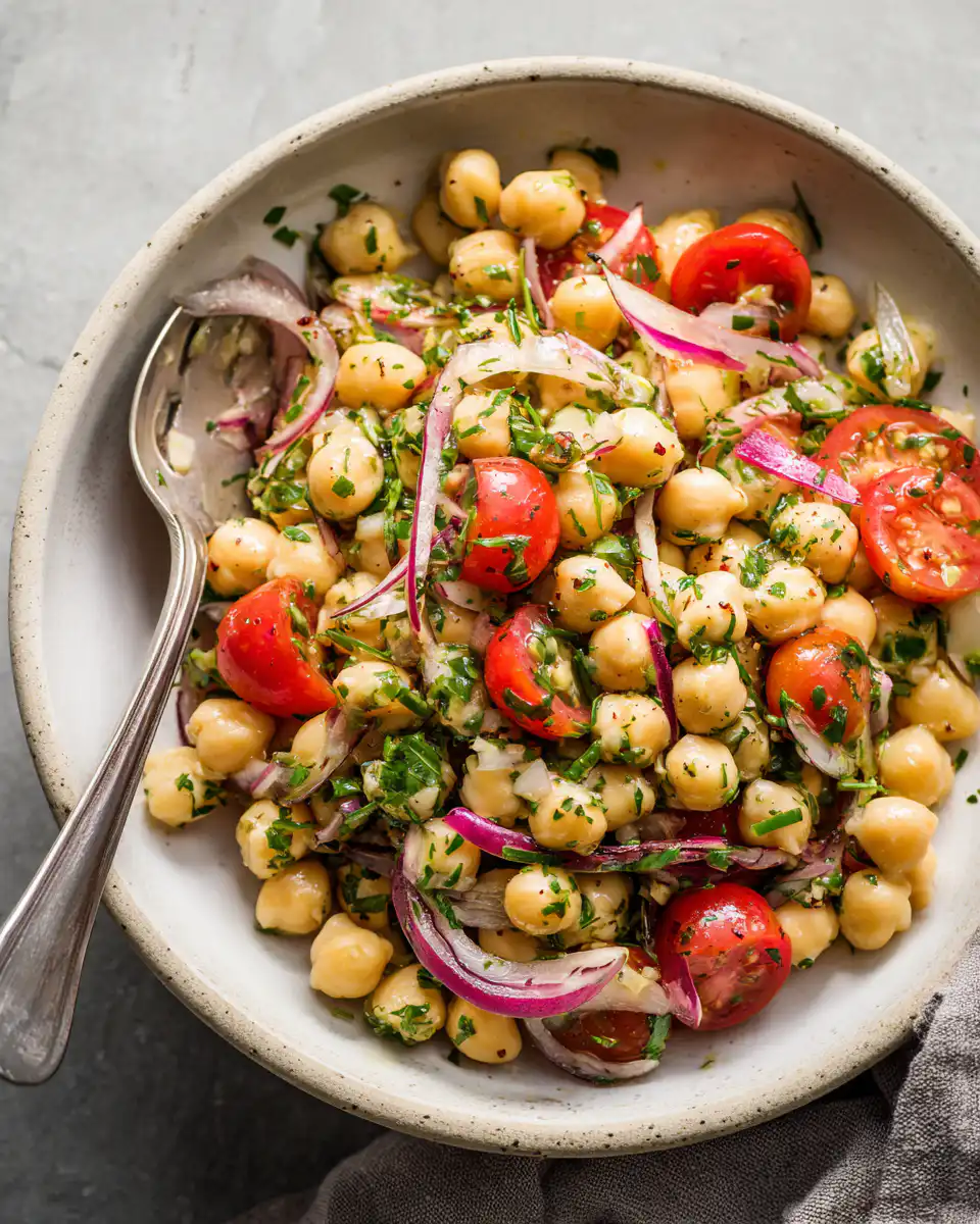 Chickpea Salad With Fresh Herbs and Scallions